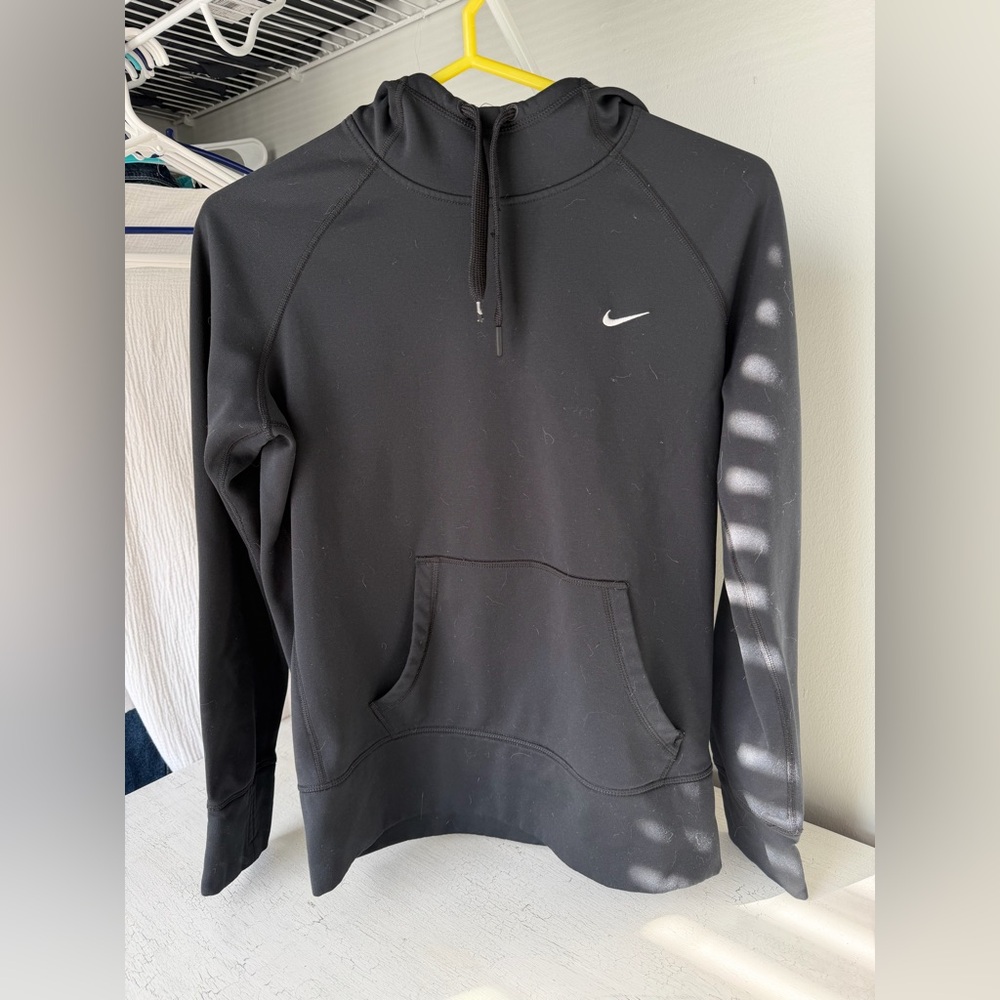 Nike Black Hoodie with White Swoosh